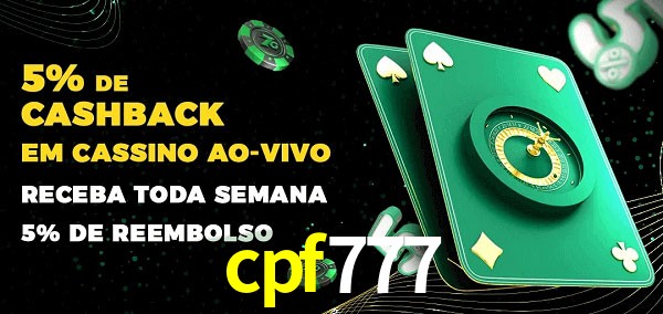 Promoções do cassino ao Vivo cpf777